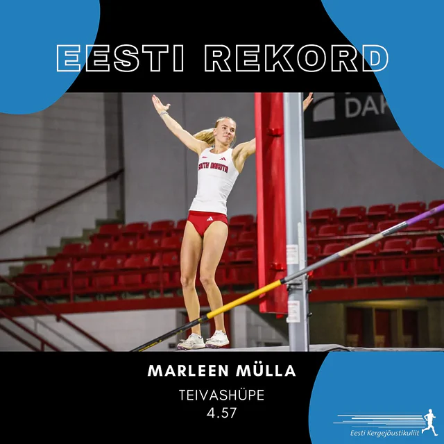 EESTI REKORD 🇪🇪

Marleen Mülla püstitas eile toimunud Summit League võistlustel teivashüppes uue Eesti rekordi tulemusega 4.57! 🔥

Enda nimele kuulunud kuu aja vanust rekordit parandas ta ühe sentimeetriga.

Palju õnne, Marleen! 👏🏻 

📸: Hailey Price

#kergejõustik #eestirekord