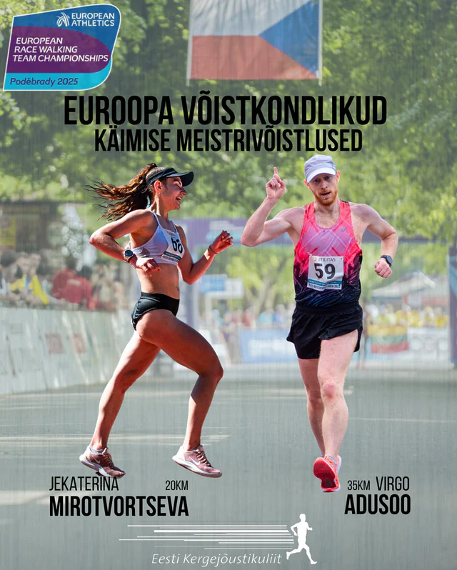 Euroopa võistkondlikud käimise meistrivõistlused 🔥Homme Tšehhis 🇨🇿 toimuvatel võistlustel asuvad starti kaks Eesti käijat - Jekaterina Mirotvortseva 20 km distantsil ning Virgo Adusoo 35 km distantsil.Soovime meie sportlastele edu! Lisainfo 👉🏻 www.ekjl.ee#kergejõustik #trackandfield #athletics #Podebrady2025