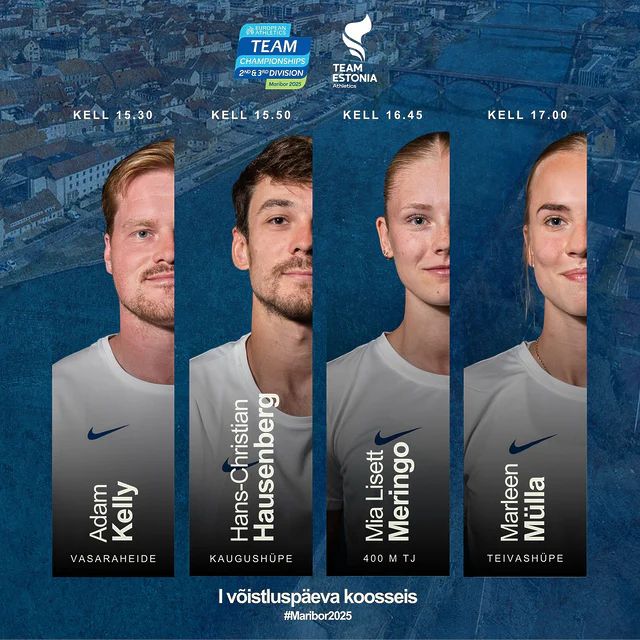 Esimene võistluspäev 🔥⏰ 15.30📺 eurovisionsport.com📊 european-athletics.org