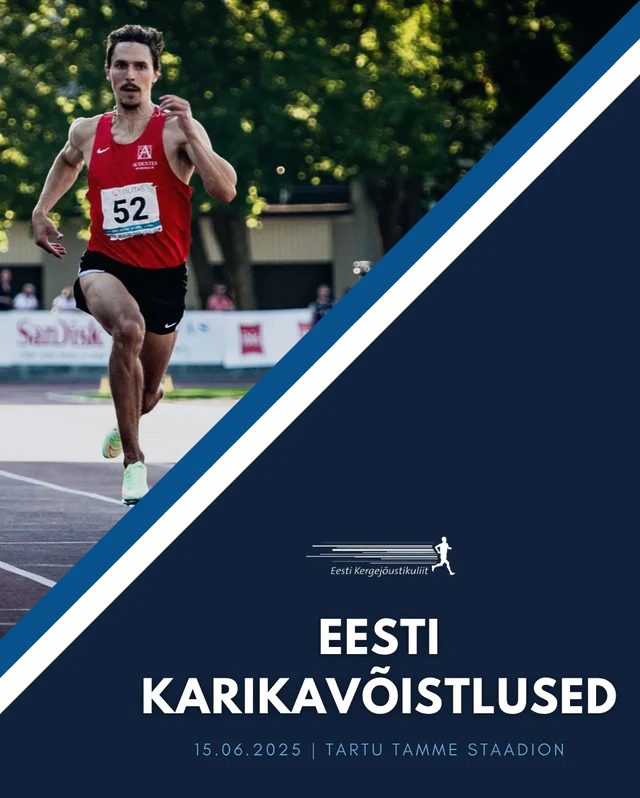 EESTI KARIKAVÕISTLUSED 🏆

📆 15. juuni
📍 Tartu Tamme staadion
⏰ 12:30
🎟️ Sissepääs tasuta!

Eesti kergejõustikuparemik koguneb sel pühapäeval Tartu Tamme staadionile, et välja selgitada Eesti karikavõitjad nii individuaalses kui klubide arvestuses.

Tule ja ela meie sportlastele kaasa! 🔥

Lisainfo: www.ekjl.ee