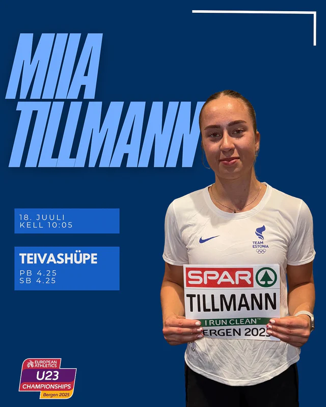 Teine võistluspäev 🔥⏰ 10:00📺 eurovisionsport.com📊 european-athletics.org